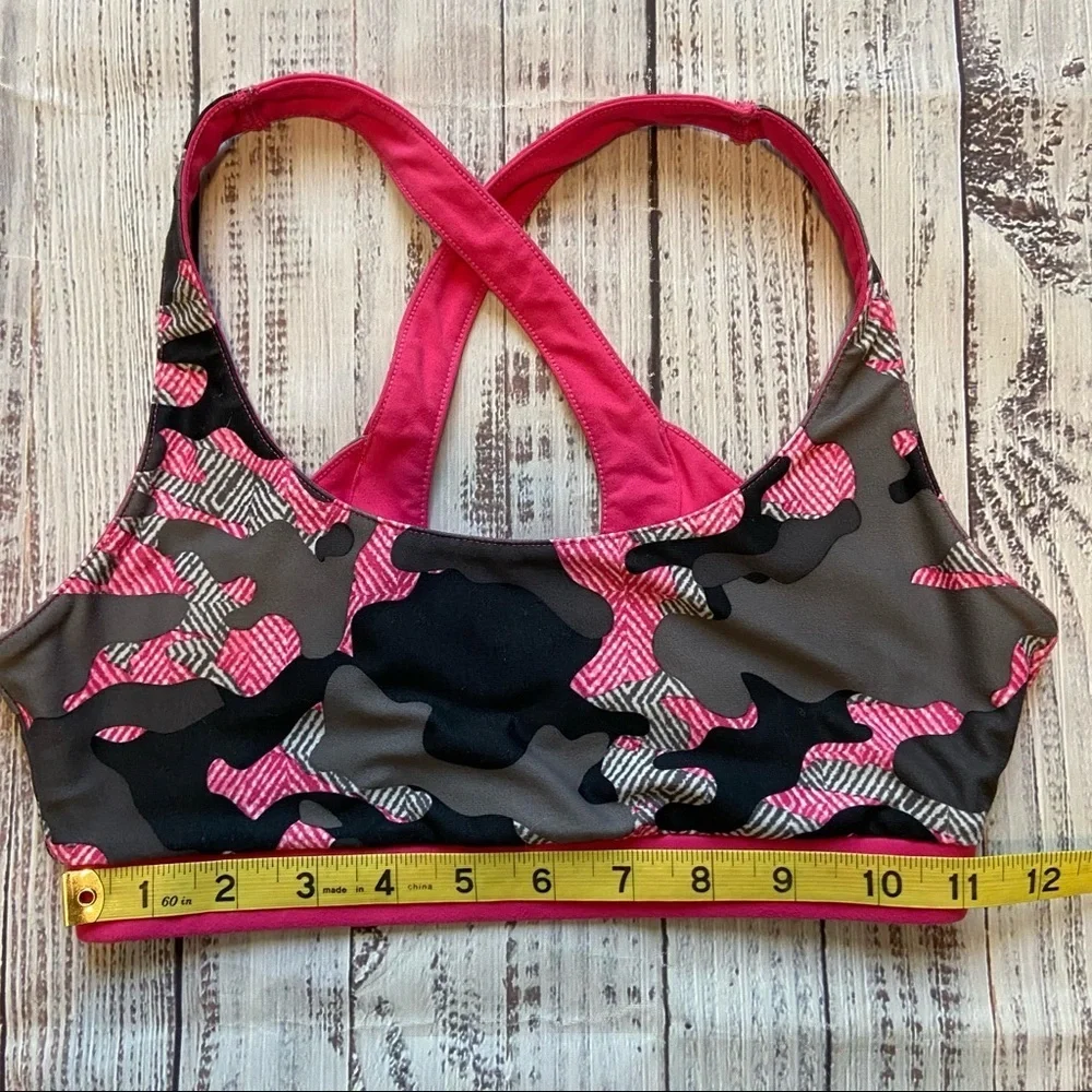 Fabletics Camo For The Cure Reversible Sports Bra. Size XSmall.